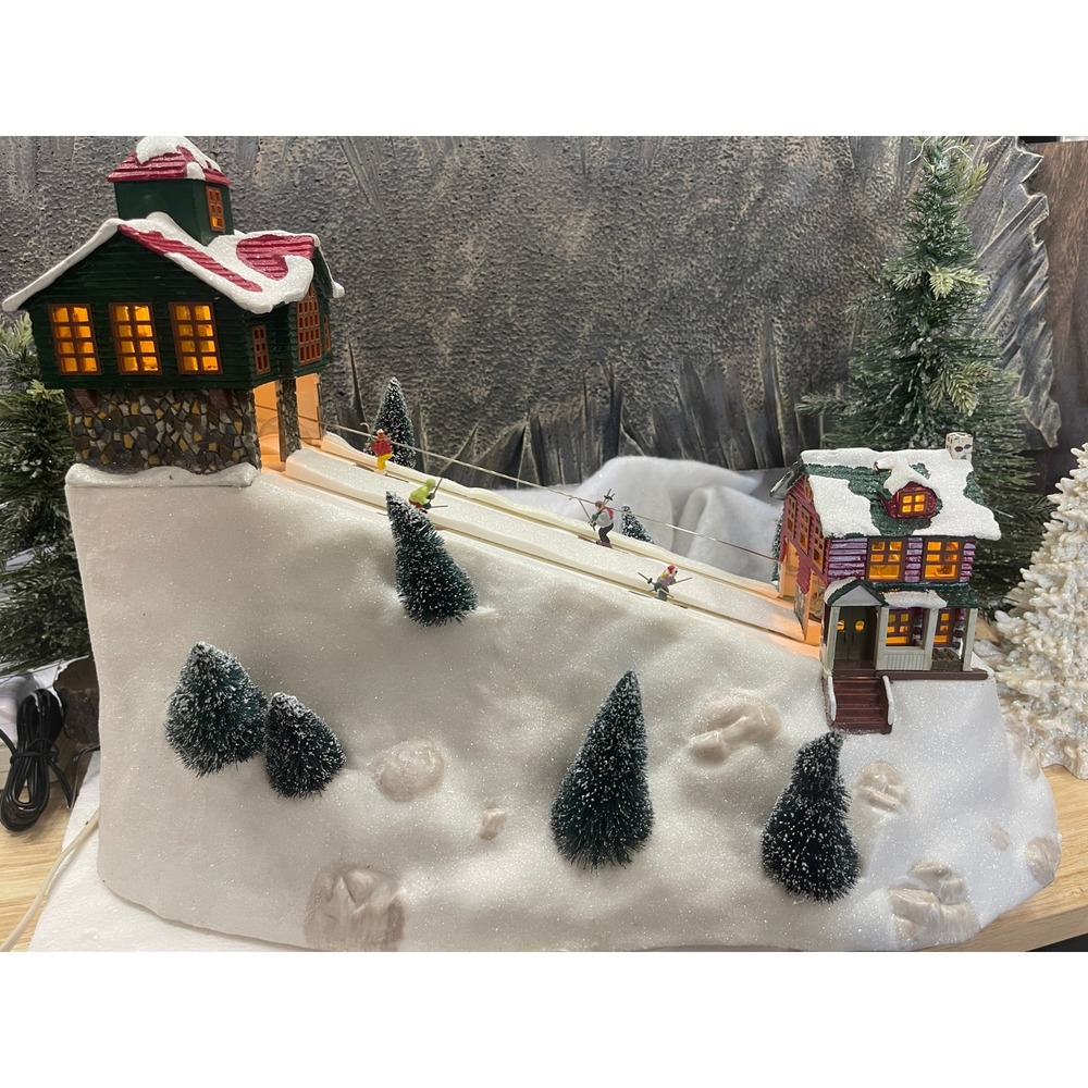 St Nicholas Square Village Collection SKI HILL Animated Christmas Village